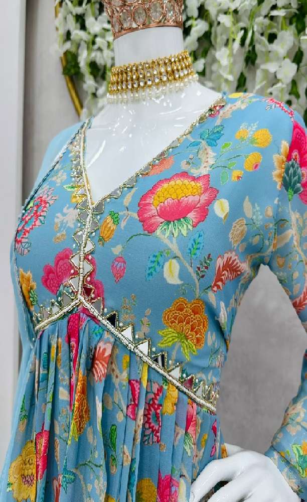 Product Code 1296 Faux Georgette Dress by ready wear